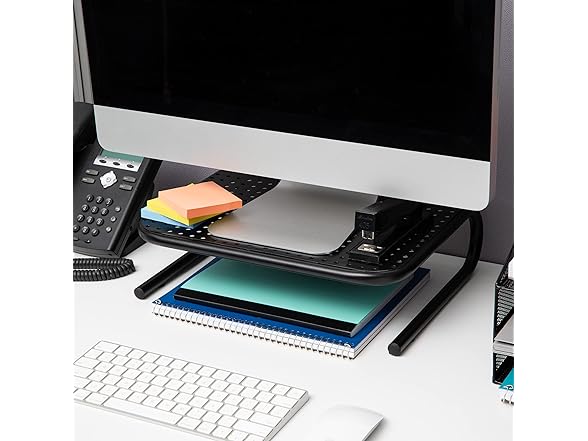 Mind Reader Monitor Stand, Ventilated Laptop Rise, 2PK