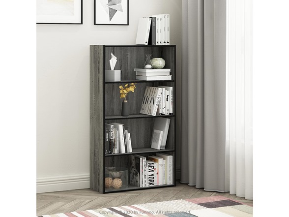 Furinno PASIR 4-Tier Bookshelf French Oak