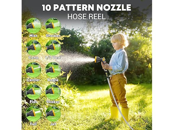 SILVEL 1/2 in x 110 FT Retractable Garden Hose Reel