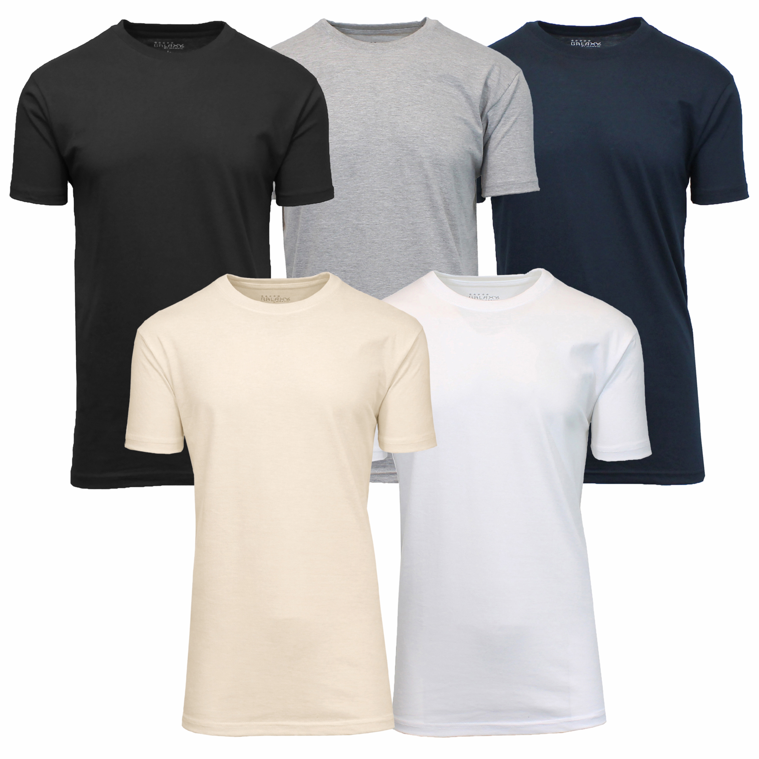 5Pk Mens S/S Crew Neck Solid Tee - Gallery 13