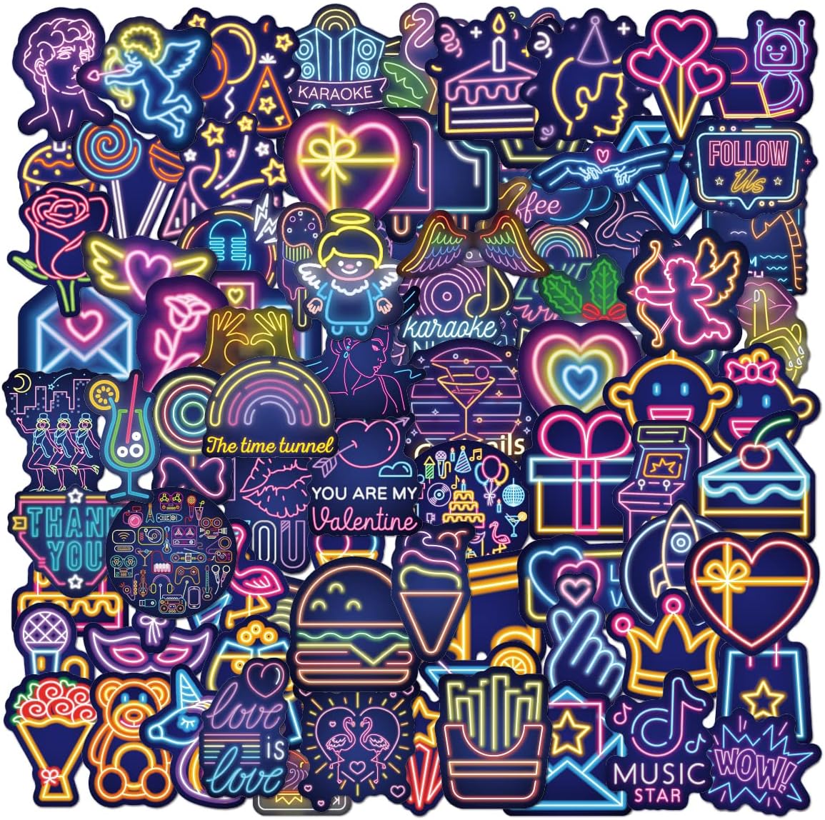 200 PC Random Neon Themed Stickers - Gallery 2