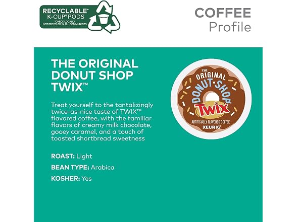 Donut Shop Twix Coffee K Cup Pods 24 Count