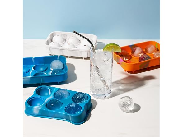 Host Silicone 2" Ice Sphere Silicone Mold w Marble Finish