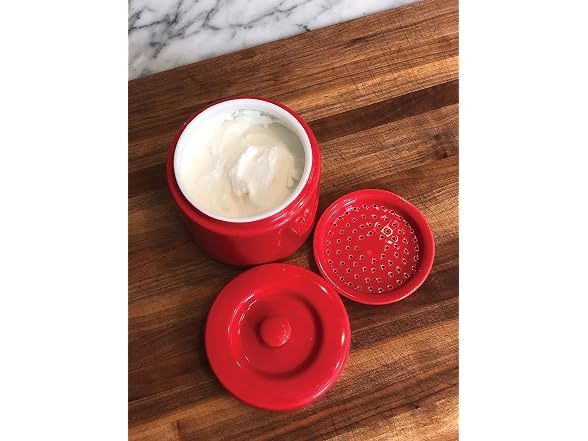 Fox Run Porcelain Bacon Grease Container with Strainer