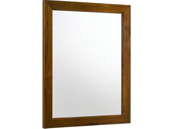 Reed Antique Coffee Wood Frame Mirror