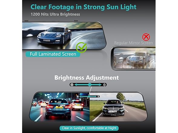 Roadwitness 4K Rear View Mirror Camera | 12in