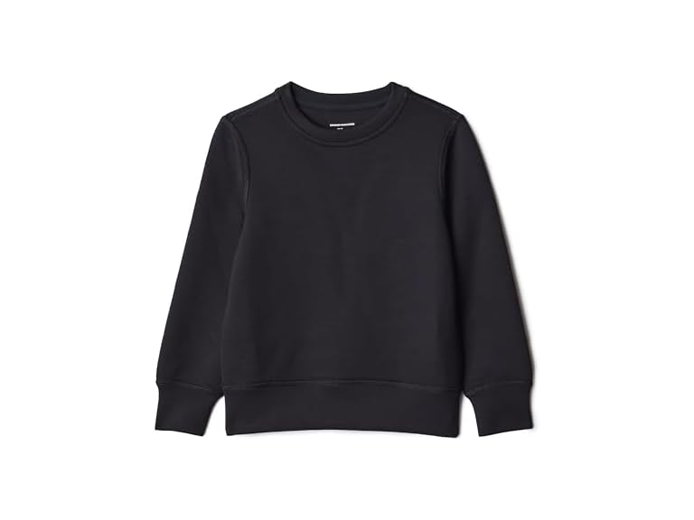 Amazon Essentials Boy's Active Sweat Relaxed-Fit Crewneck Pullover Sweatshirt, Black, X-Small