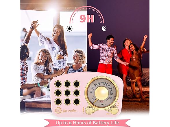 Retro FM Bluetooth Speaker, Pink