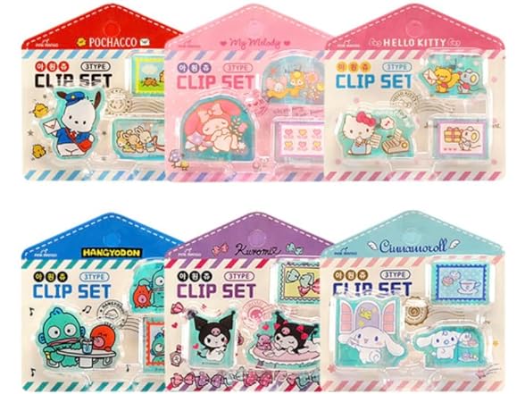 Kitty Friends Clip Clamp 3Pcs Pink