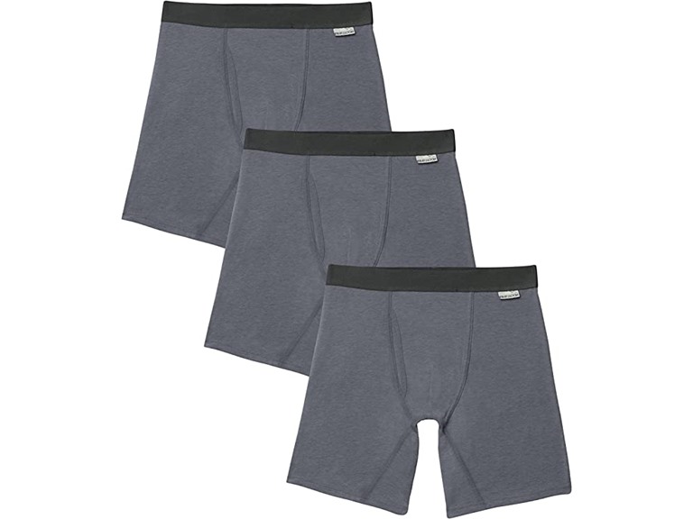 Fruit of the Loom Men's Boxer Briefs Crafted Comfort Stretch 12-Pack Black Heather Small
