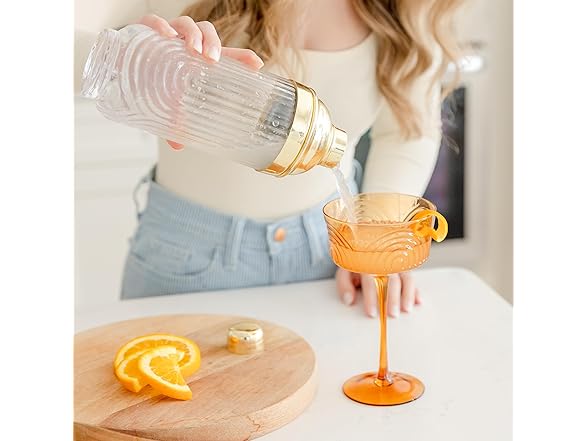 Handmade Colorful Coupe Glasses Set of 6