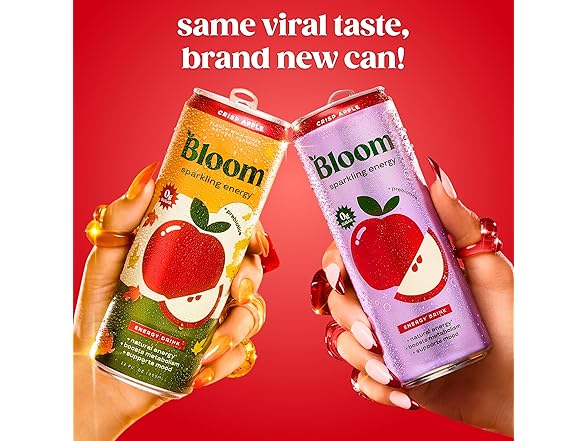 12PK Bloom Nutrition Sparkling Energy Drink - Crisp Apple