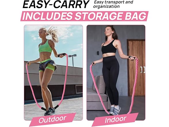 Weighted Jump Rope for Fitness (pink, 3.5 LBS)