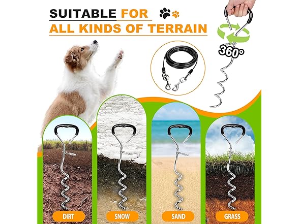 Pooper Scooper+Dog Tie Out Cable