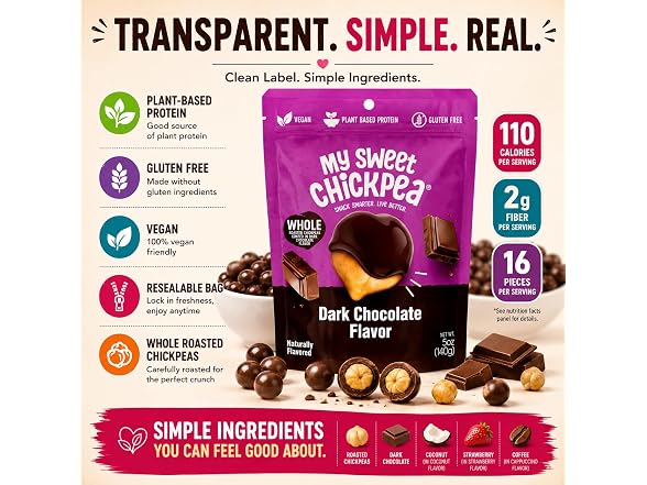 4PK My Sweet Chickpea Chocolate Covered Chickpeas
