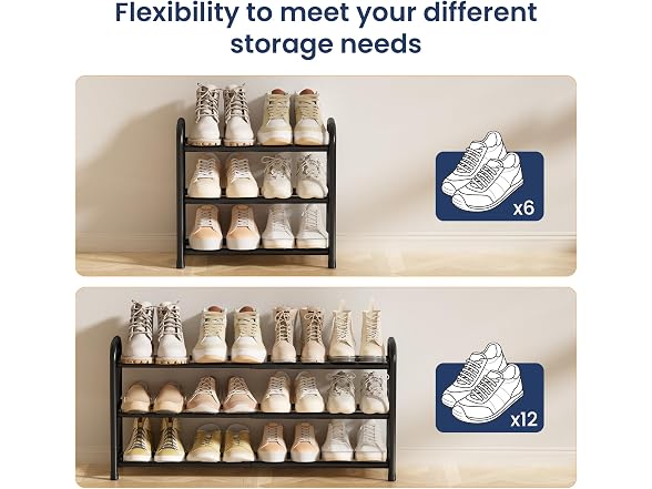 ENJOYBASICS 3 Tier Expandable Shoe Rack - Gallery 7