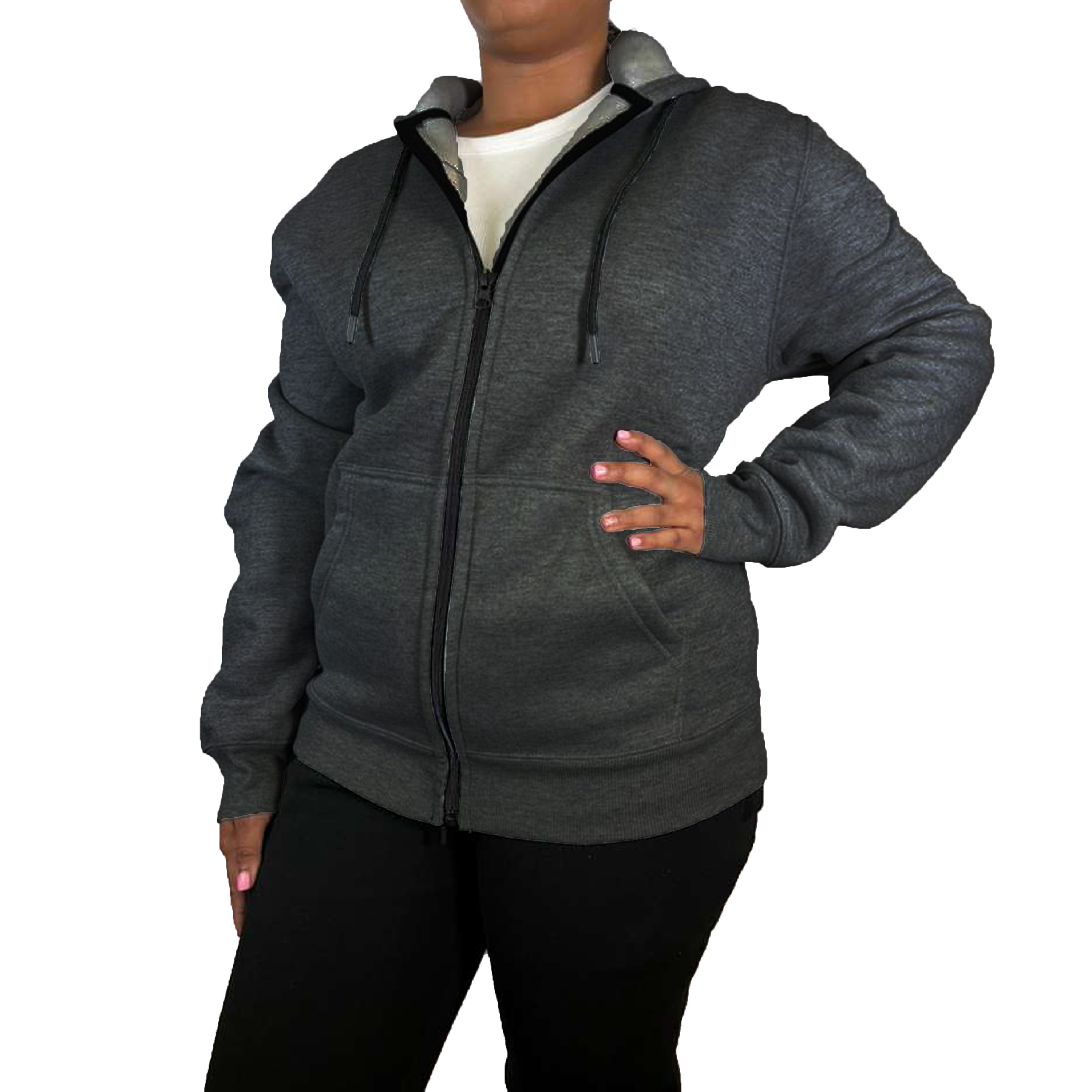 Womens Heavyweight Fleece-Lined Tech Zip Hoodie - Gallery 18