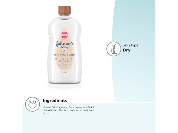 Johnsons Baby Oil Shea and Cocoa Butter 20 fl oz