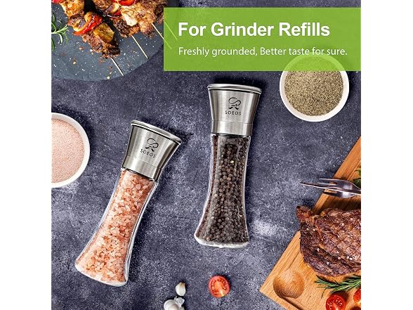 Soeos Himalayan Pink Salt 39 oz + Whole Black Pepper 18 oz