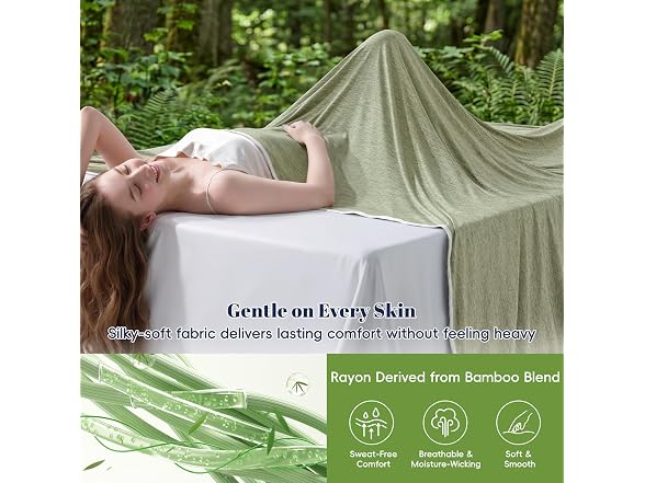 PHF Oil Green Cooling Blanket King 108"x90"