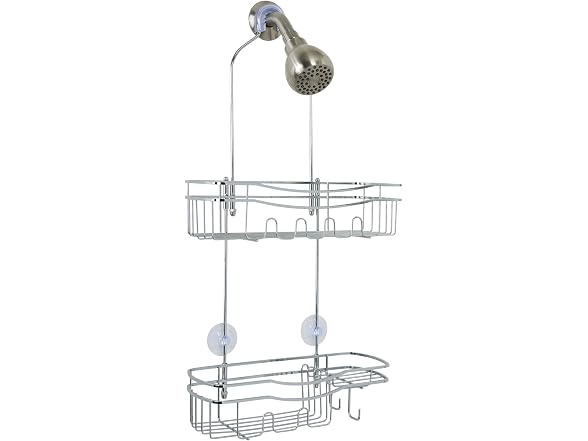 Bath Bliss Ultimate Adhesive Shower Caddy in Chrome