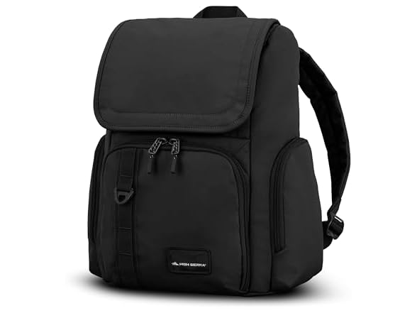 High Sierra Lineage Flap Backpack- Black