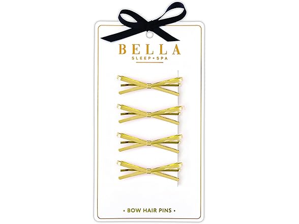 Bella Sleep + Spa Gold Hair Pins Flat Gold Bows