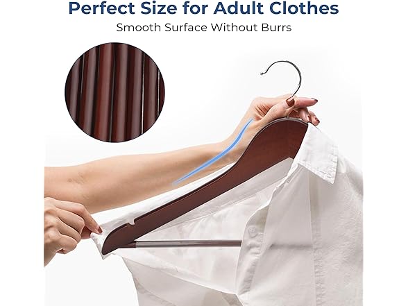 JS HOME Premium Wooden Hangers 20 Pack