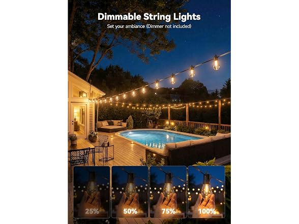 Minetom 164 FT S14 Outdoor String Lights