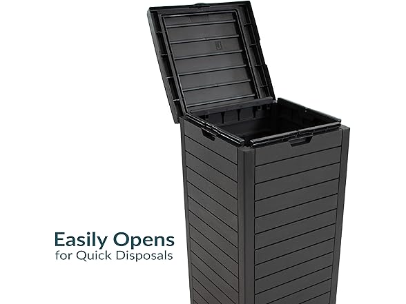 Sunnydaze Decor 39-Gal Trash Can Black