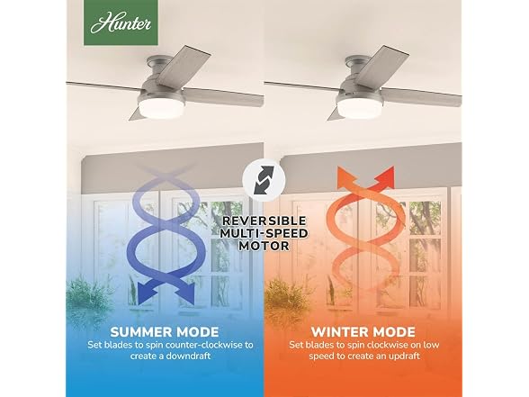 Hunter Fan 52 inch Low Profile Matte Silver Indoor Ceiling Fan