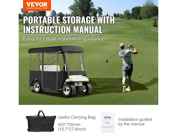 Golf Cart Enclosure, Polyester Driving