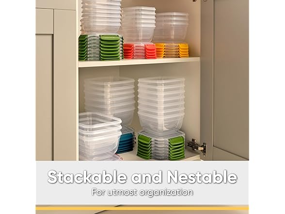 Superio Pack of 8 Plastic Food Storage Containers 