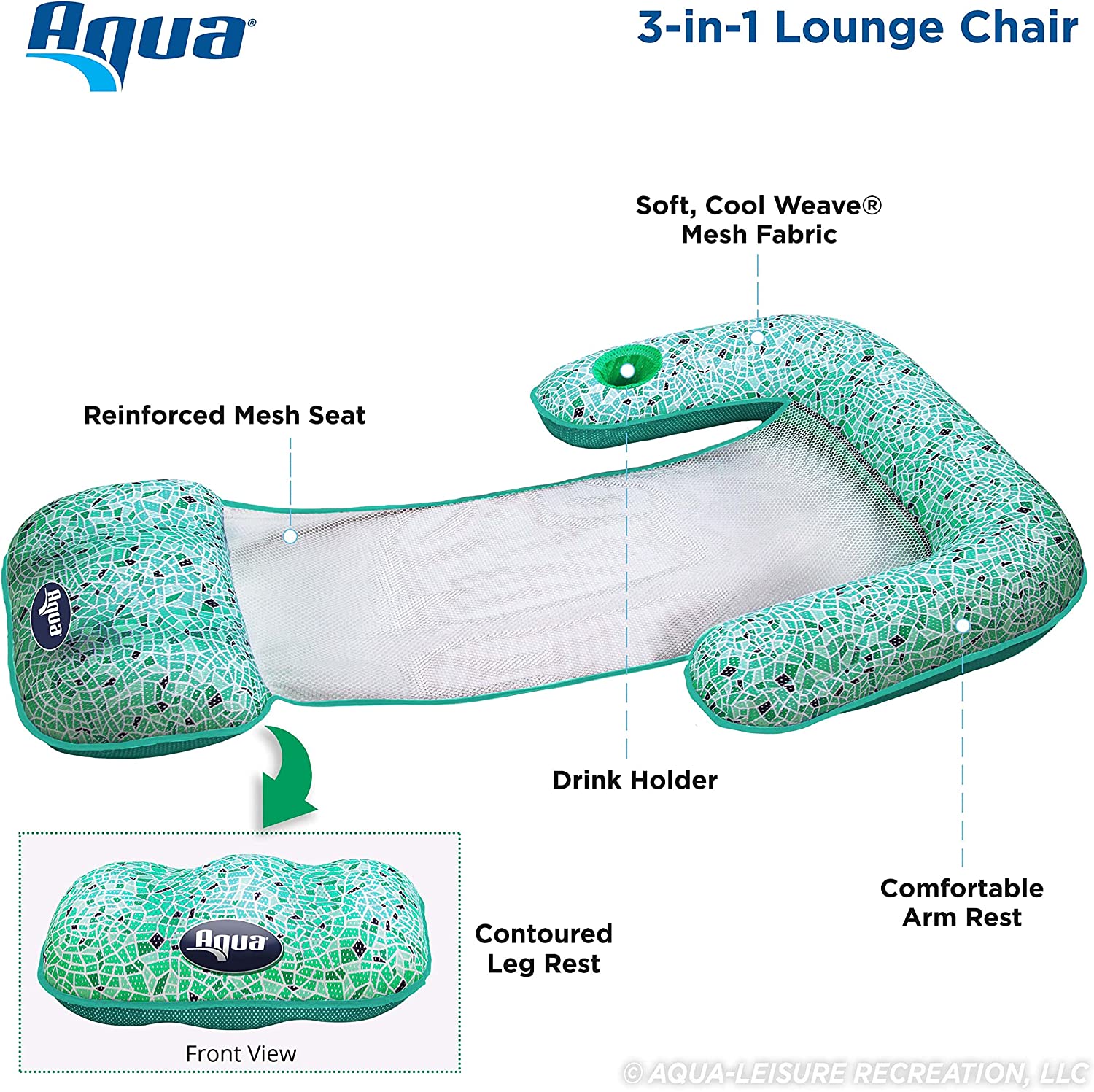 Aqua Mosaic Pool Float Green - Gallery 7