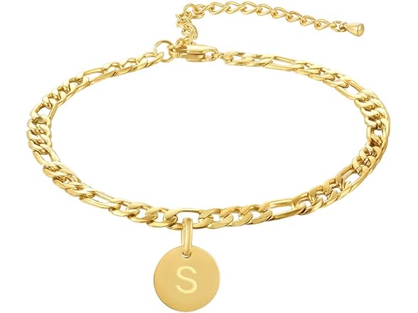 FOSIR Initial Gold Anklets