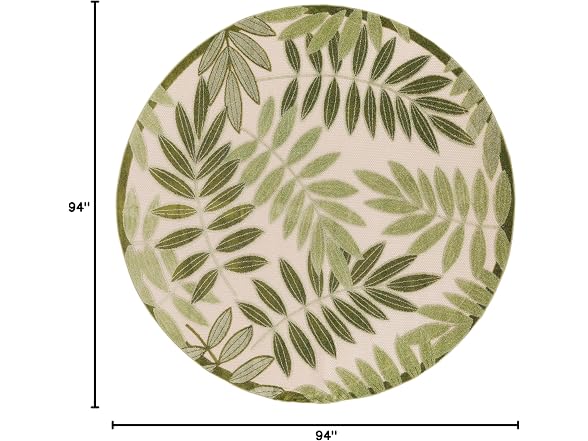 Nourison Home Aloha Ivory Green 8 Round
