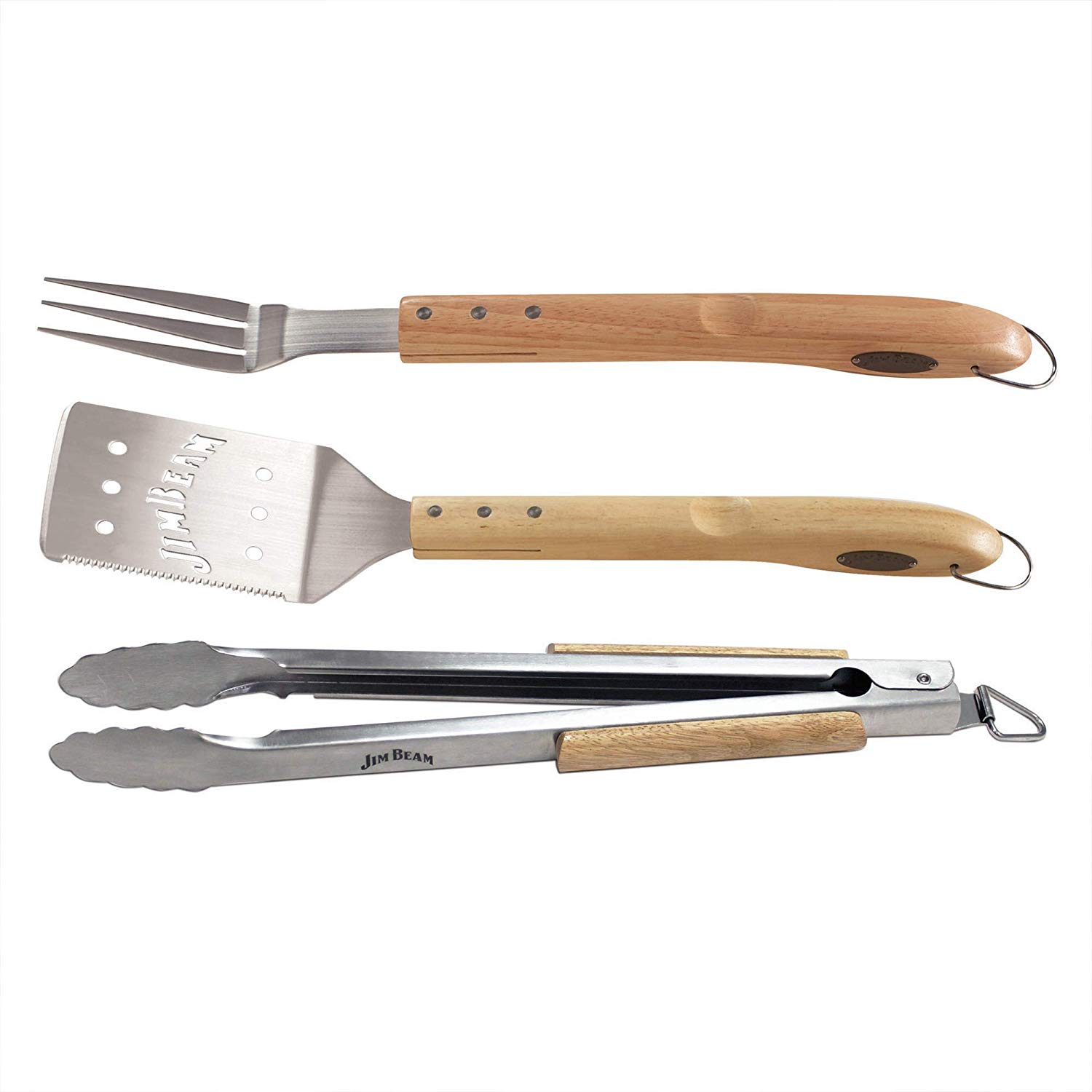 Stainless Steel & Wood Grilling Tool Set - Gallery 6