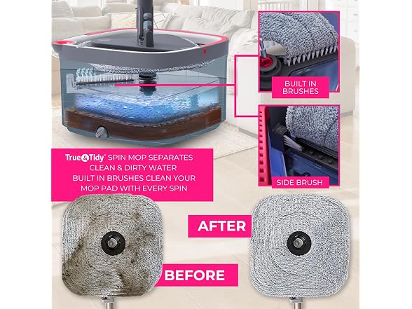 True & Tidy True Clean Spin Mop & Bucket