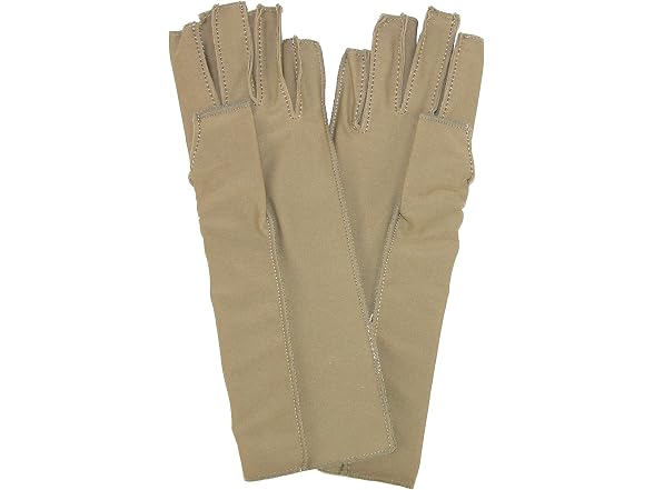 isotoner Compression Fingerless Gloves Large Tan