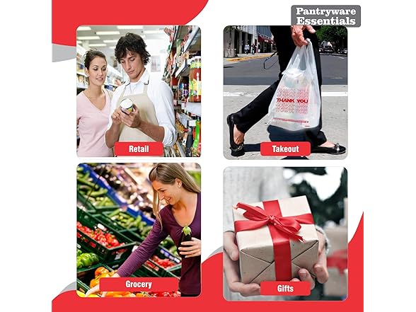 Pantryware Essentials Thank You Plastic Take Out Bag