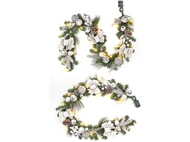 $17.99, Was $38.99, 53% Off! Garvee Ft Pre Lit Christmas Garland Mantle dealfomo