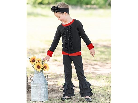 RuffleButts Big Bow Headband Black One Size