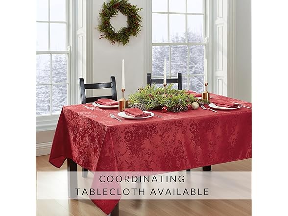 Elrene Poinsettia Cloth Napkins Set of 4