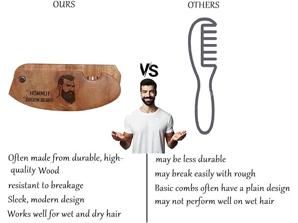 HOMNUT Sandalwood Hair Folding Comb