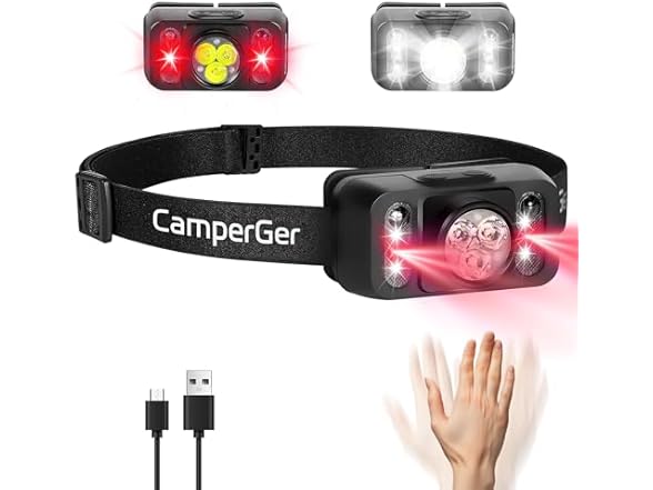 Headlamp Rechargeable with Red Light