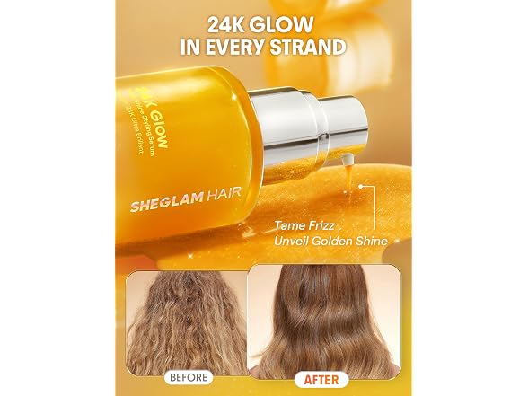 24K Glow Hair Oil Serum, 10-In-1
