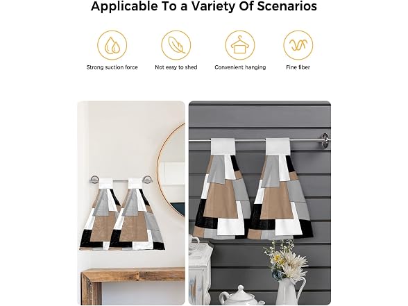Color Block Hanging Hand Towels Kitchen