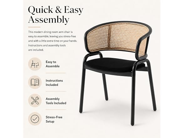 Leisuremod EC20BL Ervilla Dining Chairs