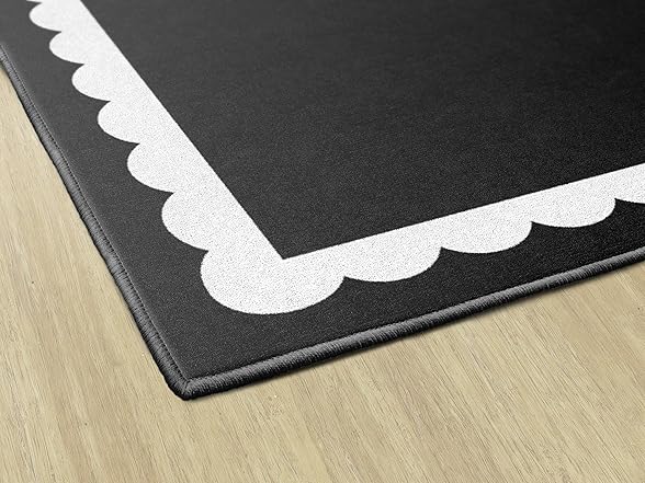 Rainbow Scallop Border Educational Area Rug