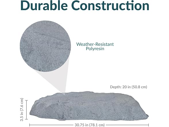 Sunnydaze 3.5” H Flat Faux Landscape Rock Cover